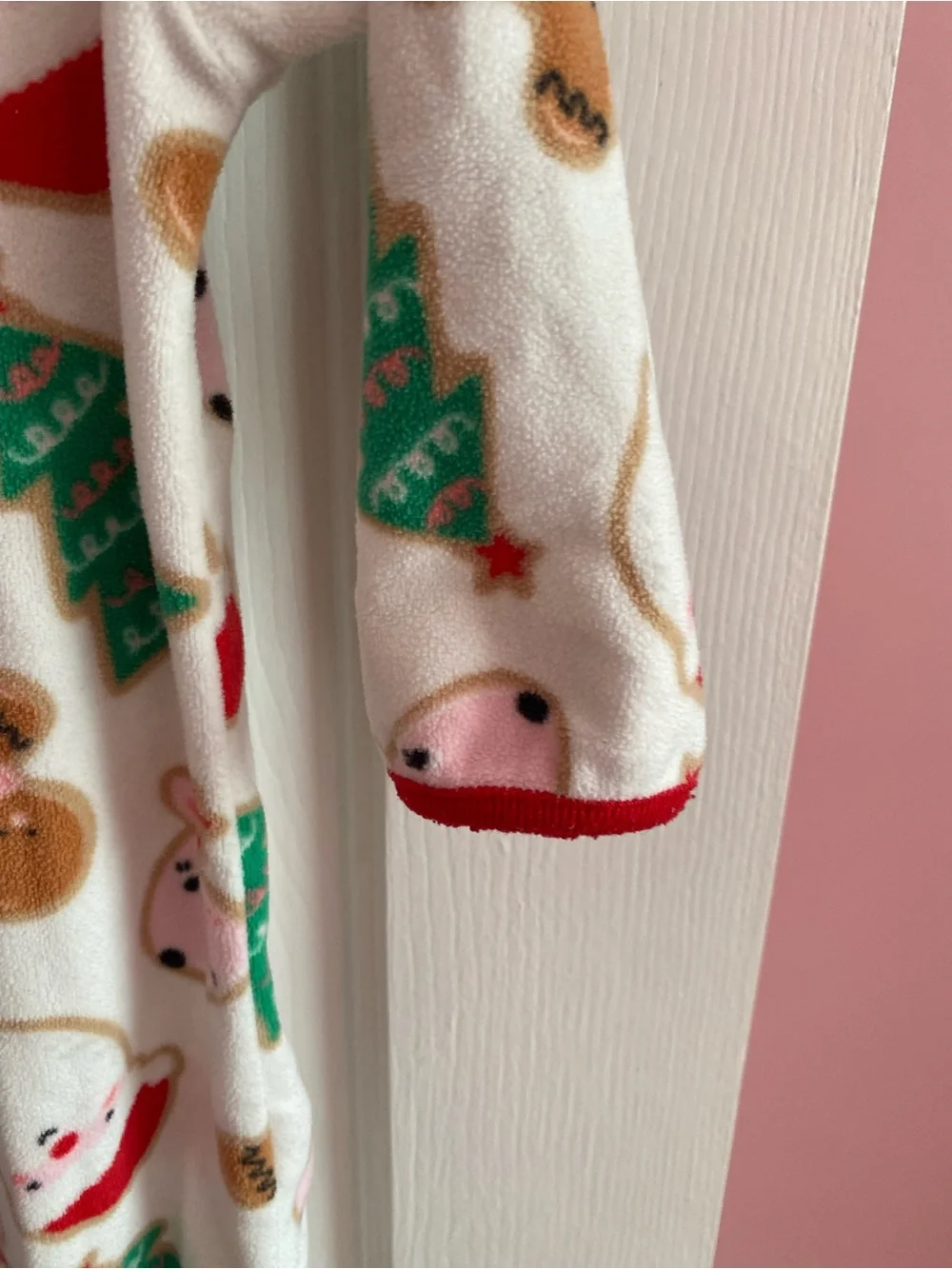 Carter's Green Santa Print Footed One-Piece Pajama